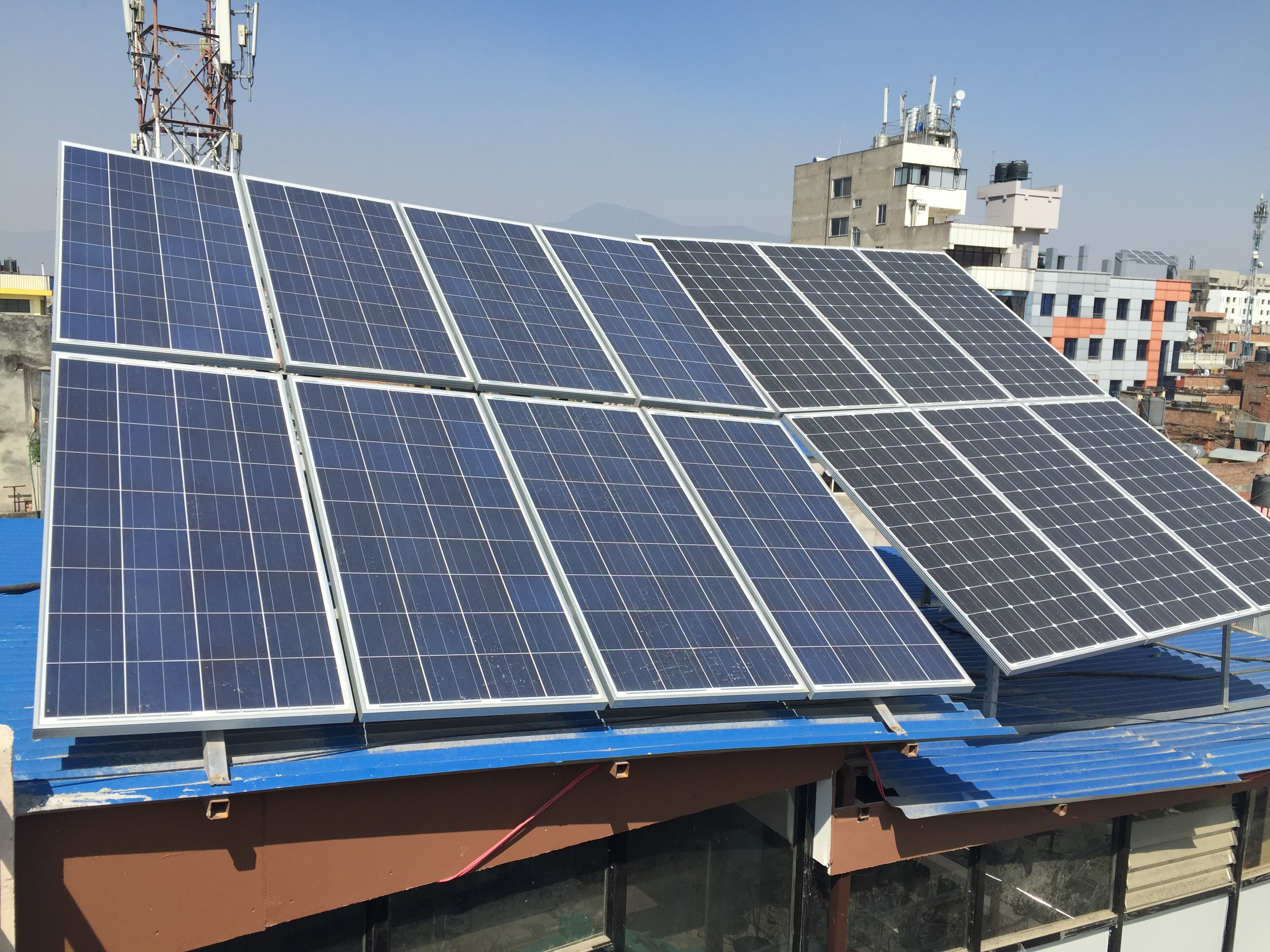 Commercial solar panel installation in Kathmandu, Nepal