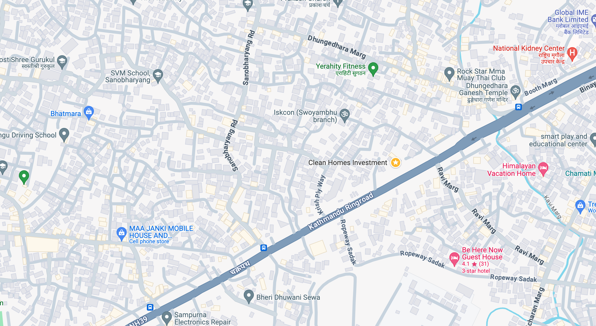 Map showing Megawatt Solar Energy office location in Kathmandu, Nepal