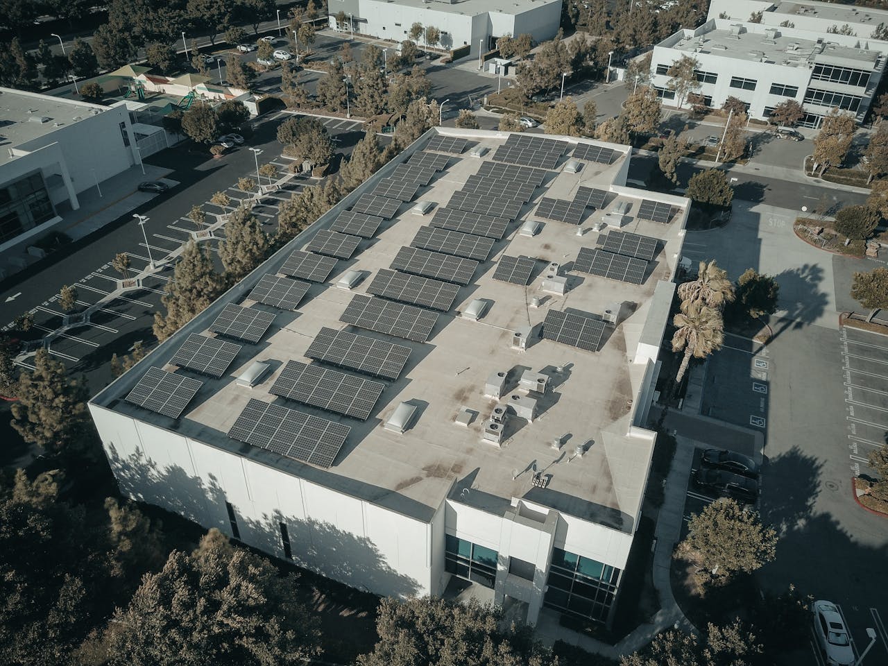 Solar panels on residential roofs