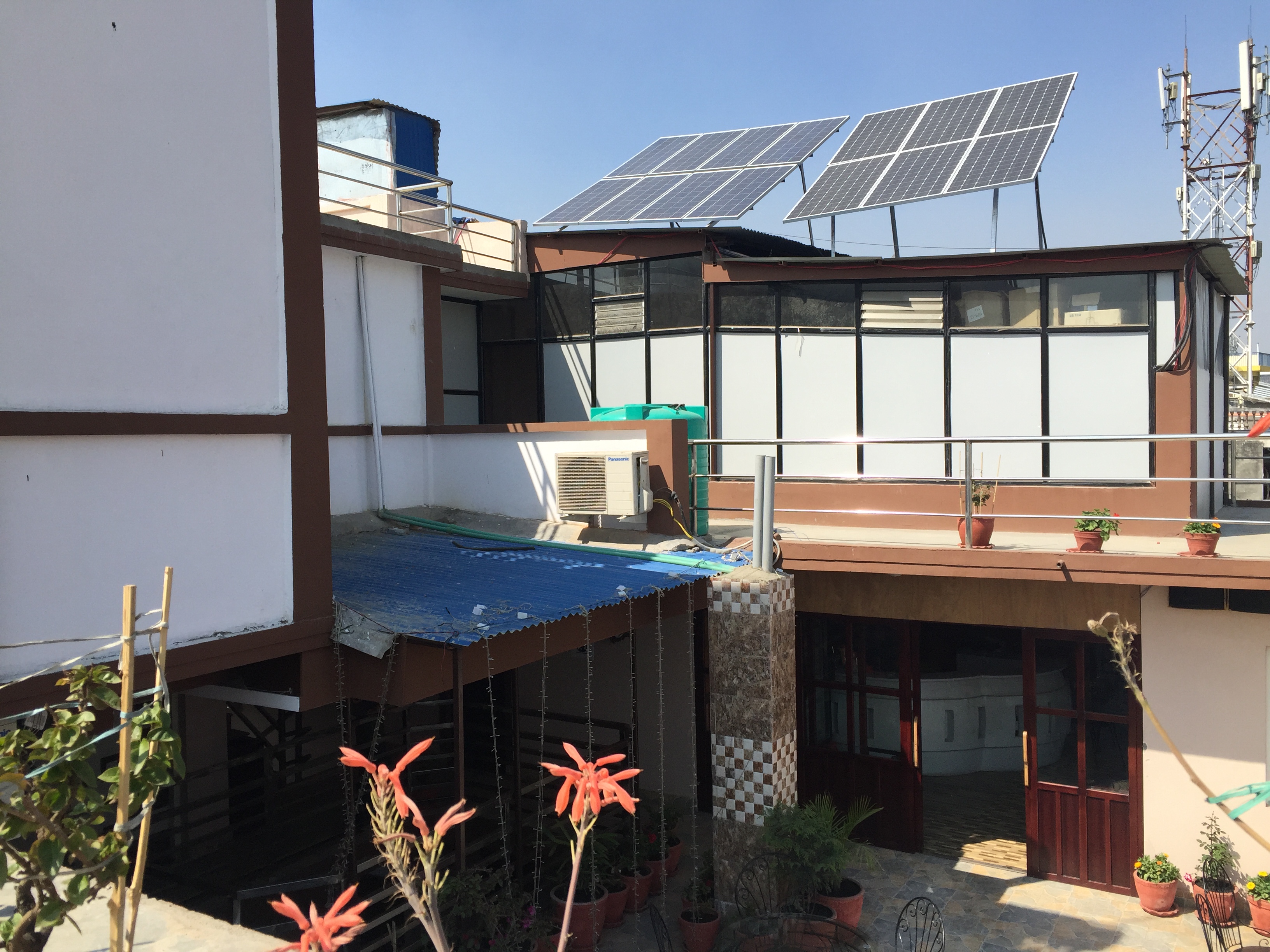 Residential solar panel installation in Kathmandu, Nepal